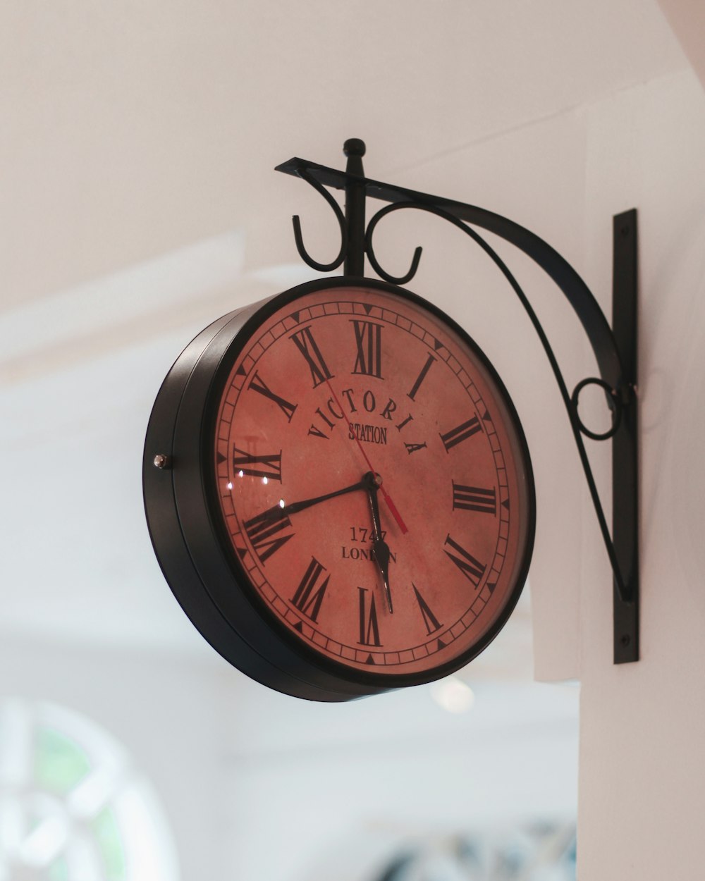 a clock from a ceiling