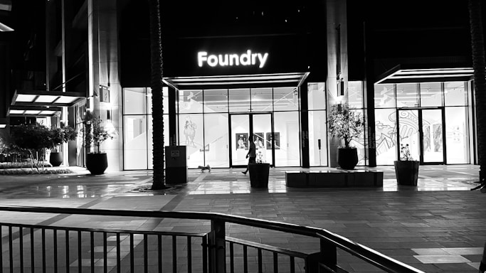 Photo of the Foundry Heat Pumps office building with a clear sign showing the company name.