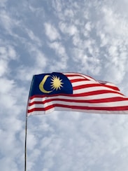 a flag flying in the air