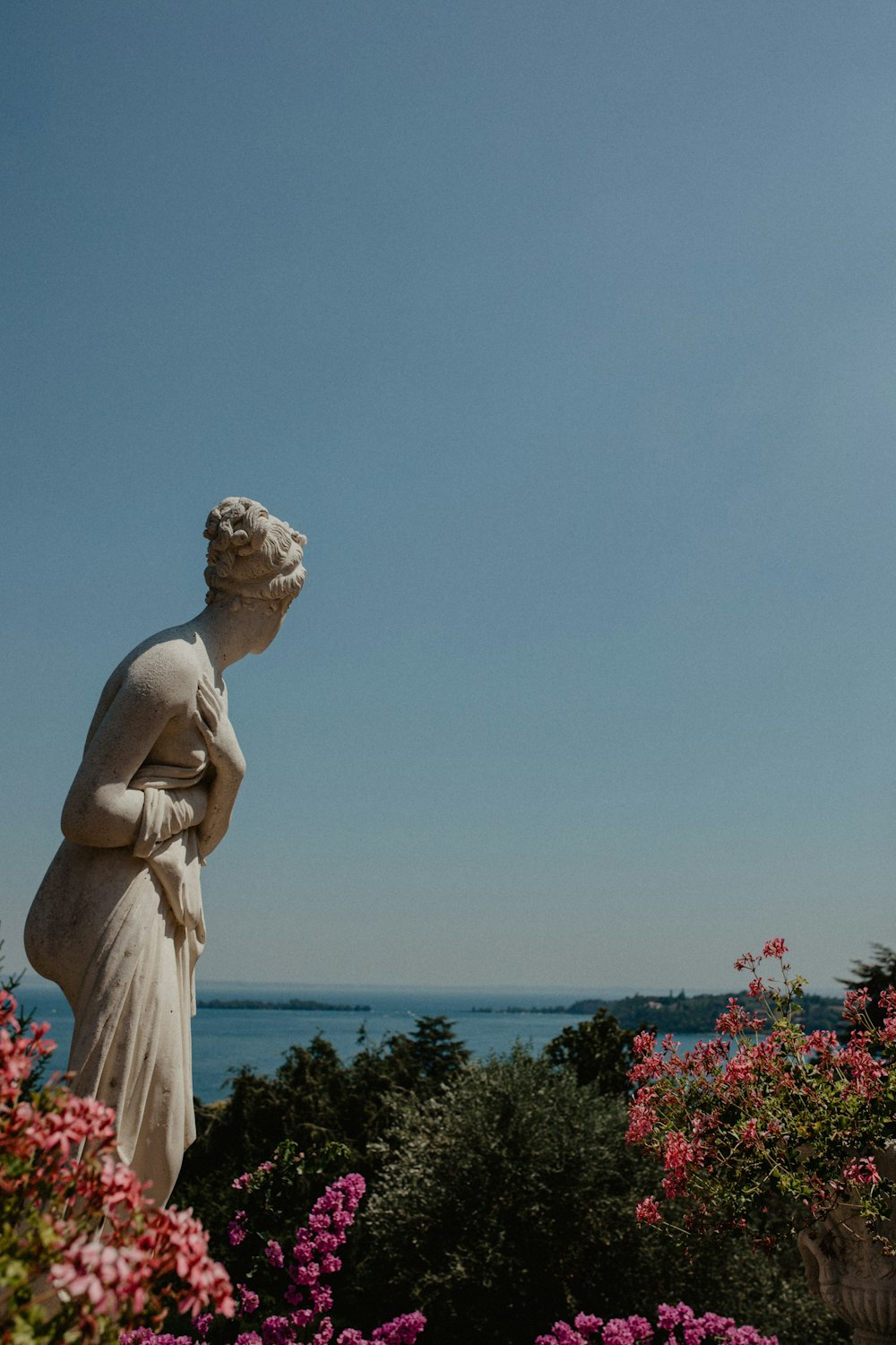 a statue of a person with a beard and a mustache on a hill