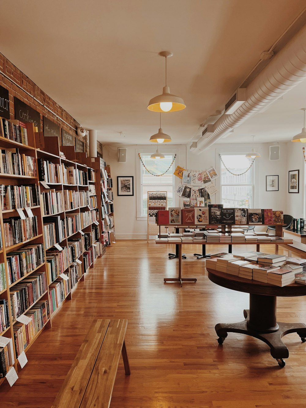 a library with books on shelves