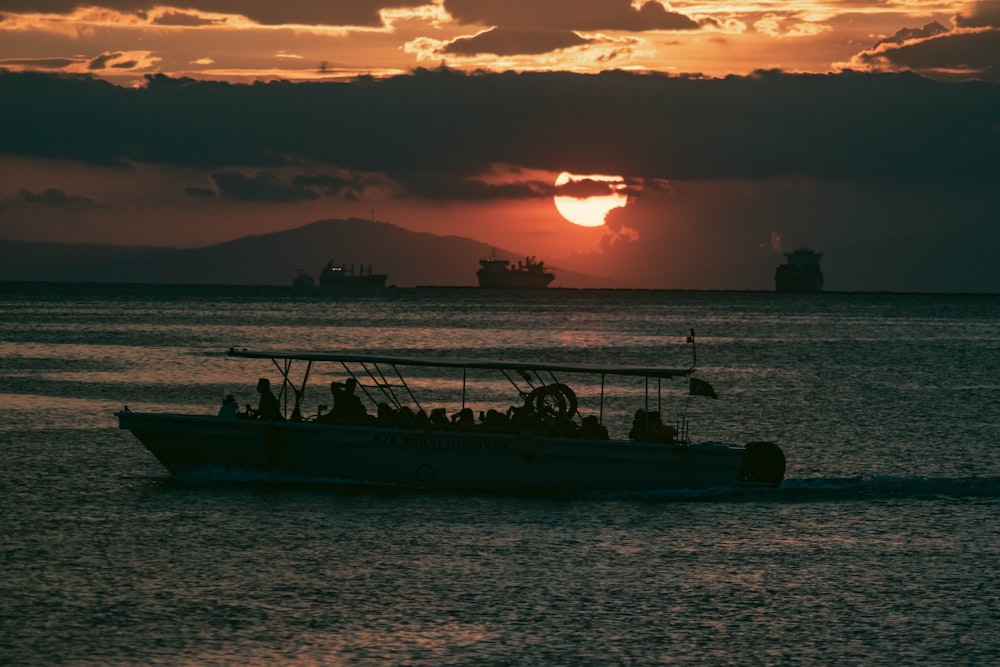 a boat sailing in the sea