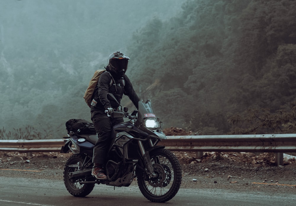 a man on a motorcycle