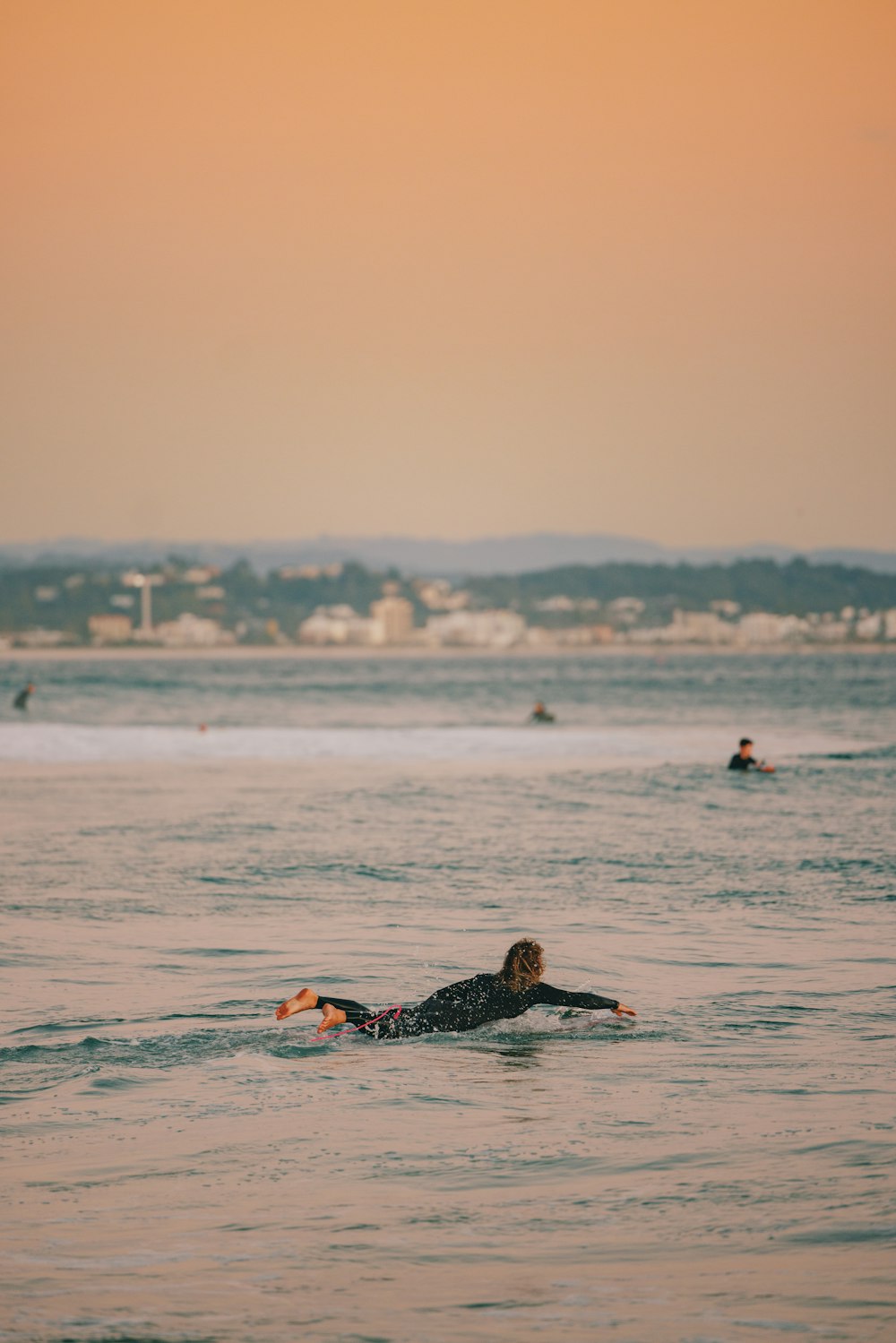 a person swimming in the water