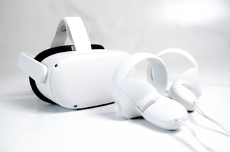 a pair of white headphones