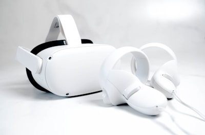 a pair of white headphones