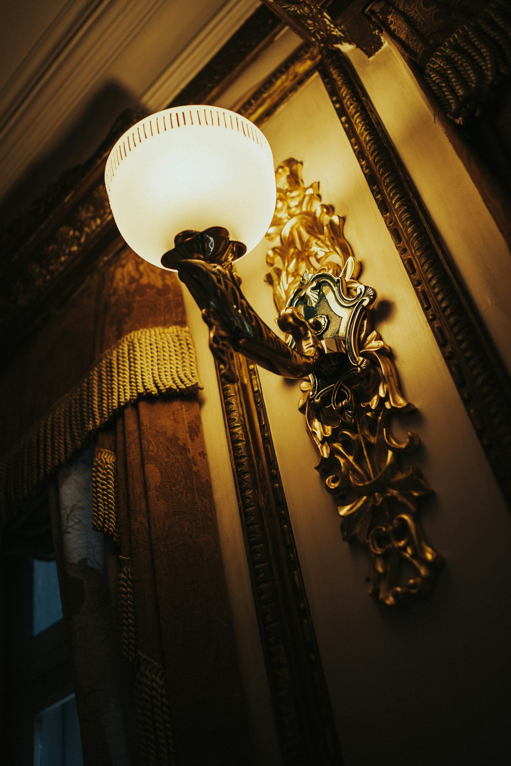 a light fixture on a wall