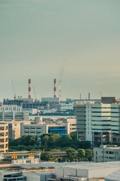a rainbow over a city