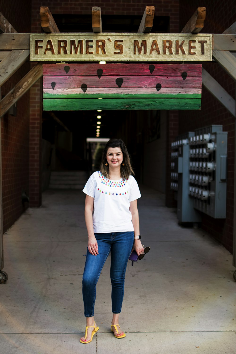 a person standing in front of a building