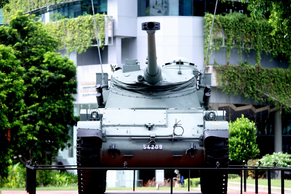 a tank in a park