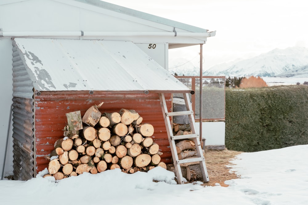 a stack of logs