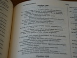 A close-up view of a page from a religious text, possibly a Bible, focusing on Psalm 138. The text is printed in a classic serif font on a slightly yellowed page, suggesting age or frequent use.