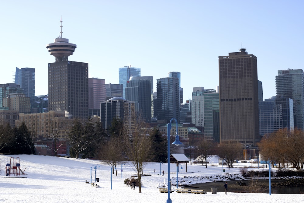 a city with snow