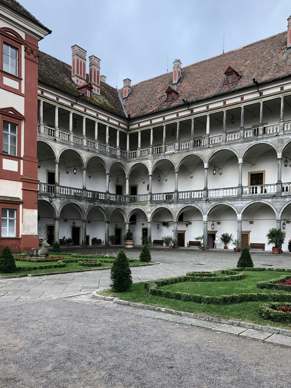 a large building with a courtyard
