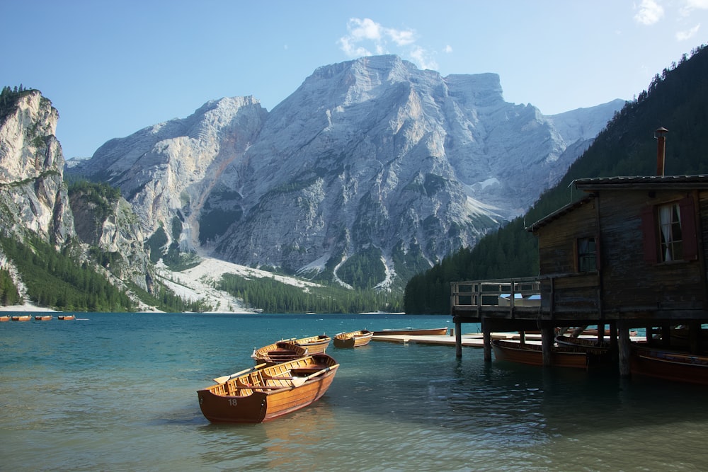 a boat sits in the water