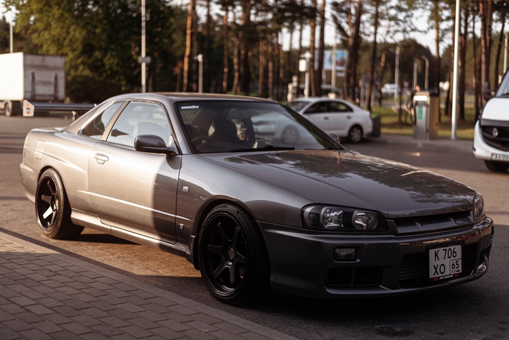 a car parked in a parking lot