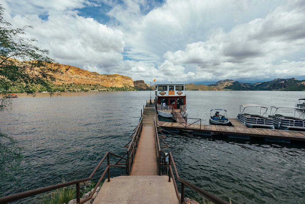 a dock with boats on it