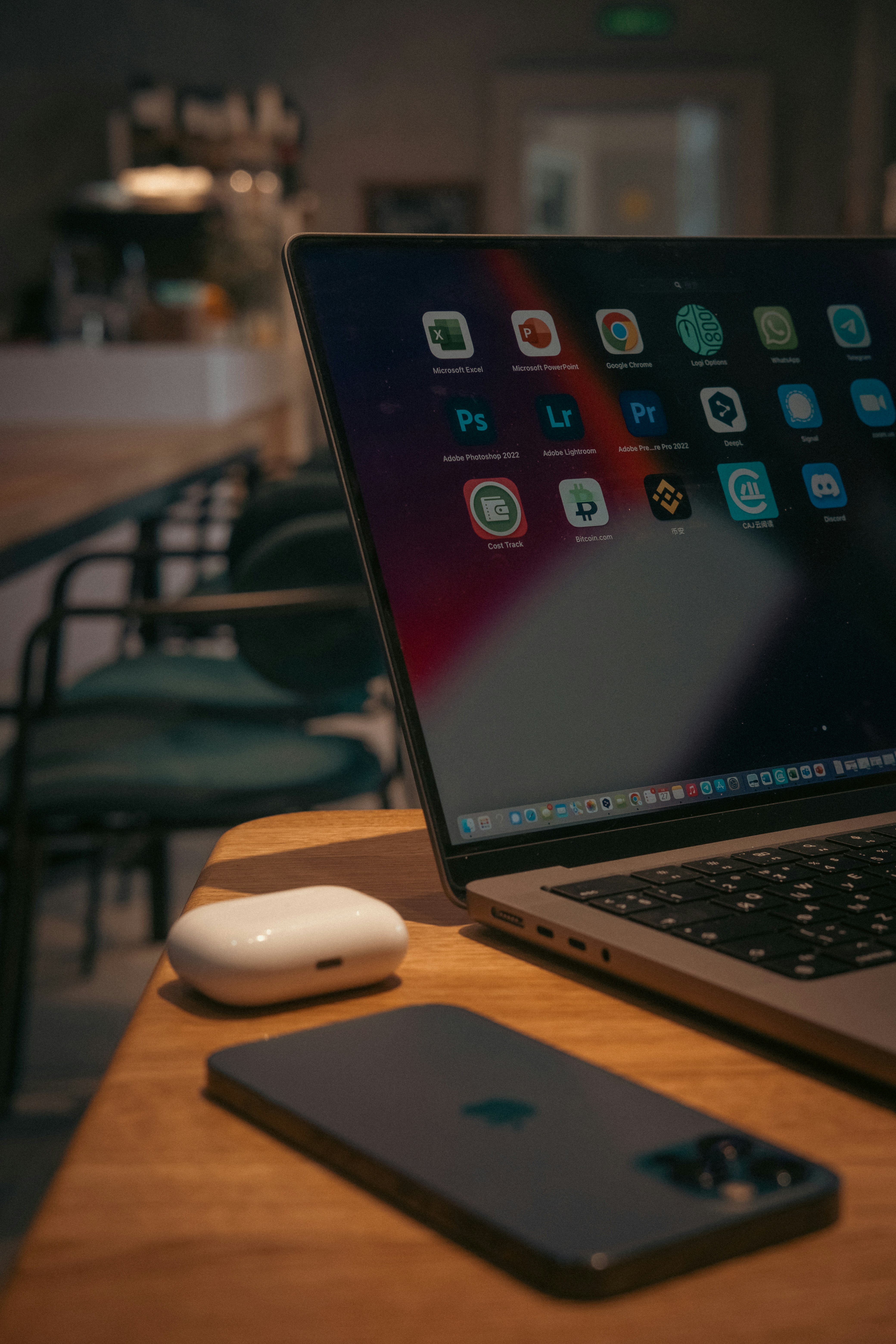 a laptop and a cell phone