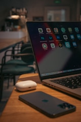 a laptop and a cell phone