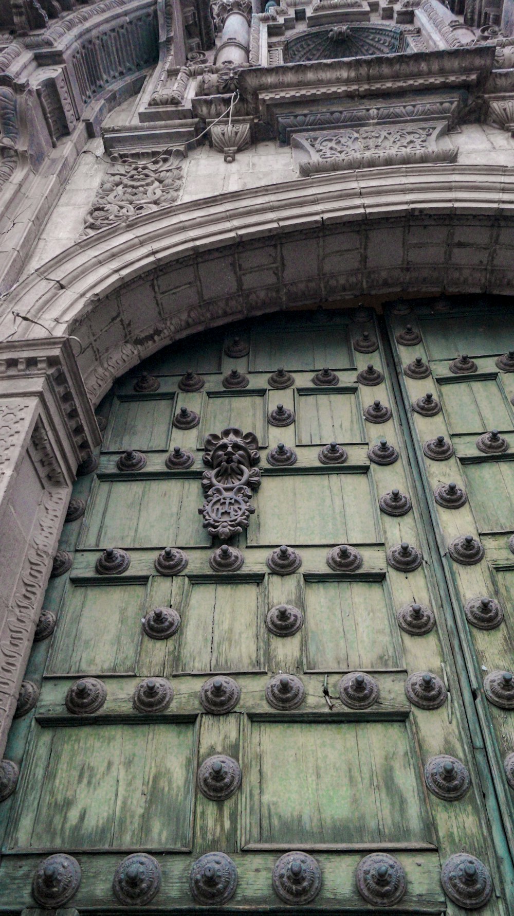 a building with a large arched doorway