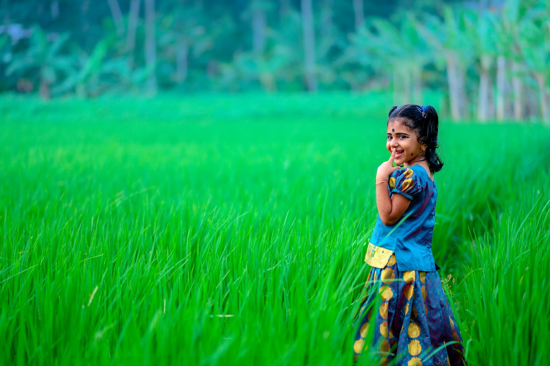 a person in a field