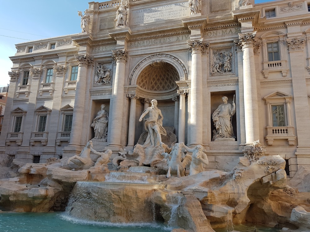 Trevi Fountain with statues and a fountain