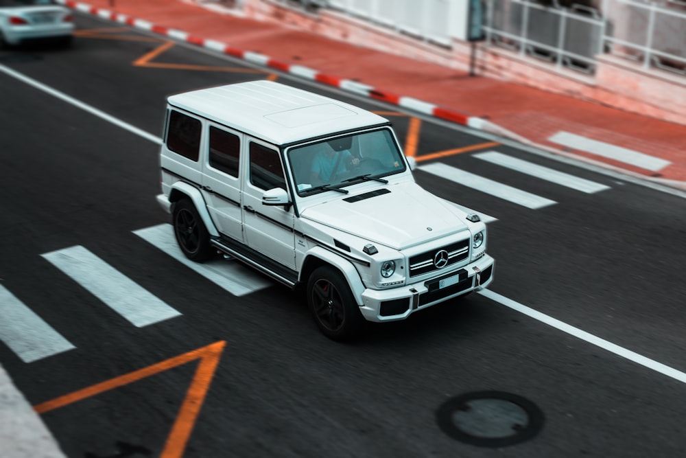 a white van on a road