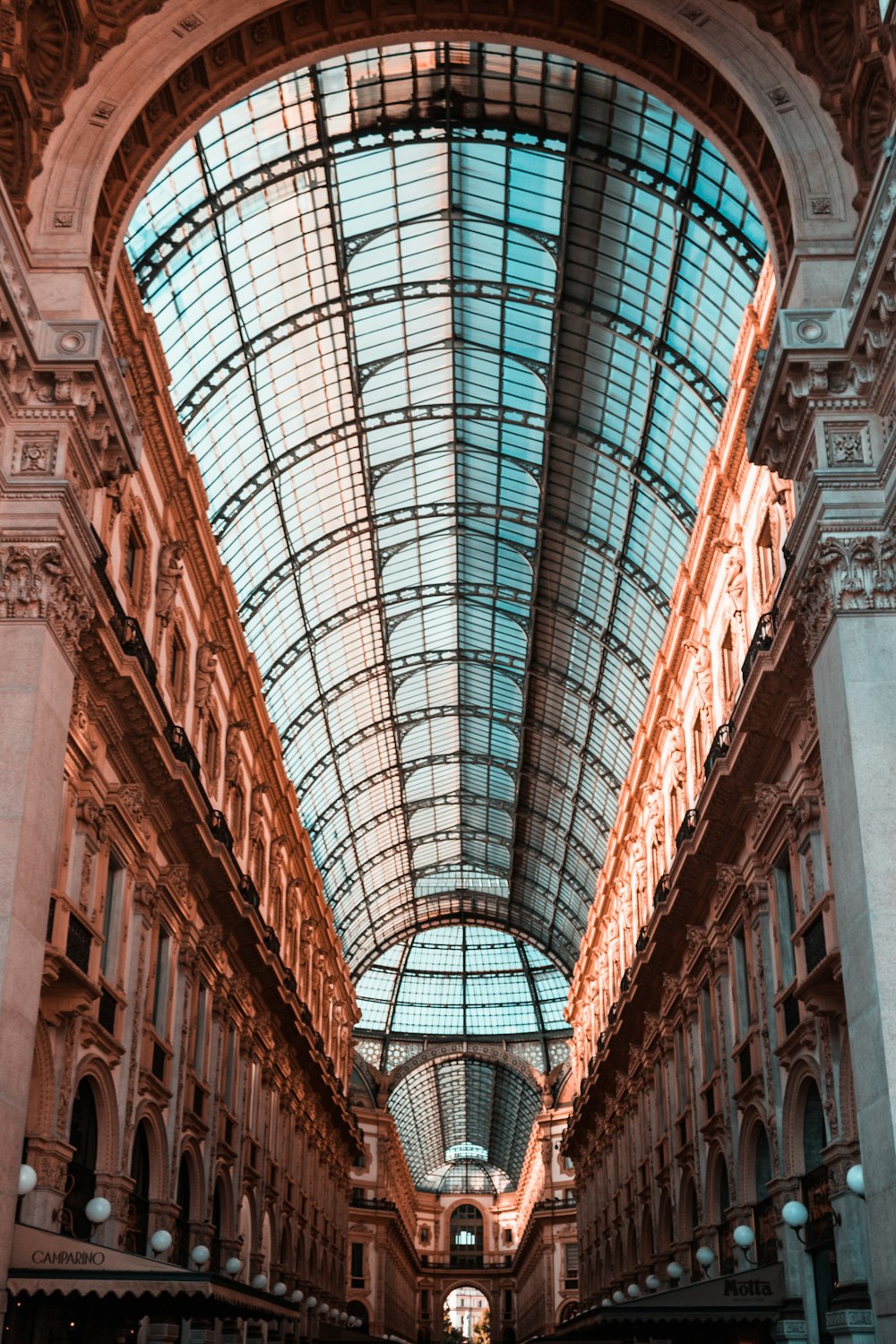 a tall building with a glass ceiling