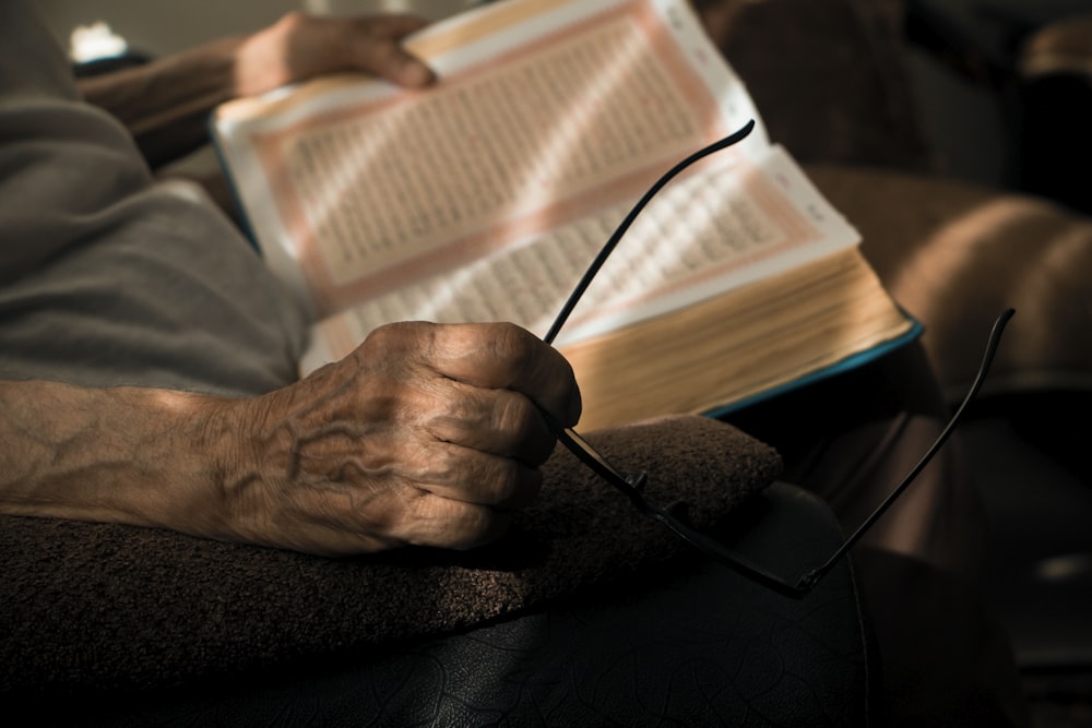 a person reading a book