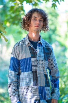 a man with curly hair