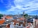 A serene view of a European cityscape with historical architecture and a clear blue sky.
