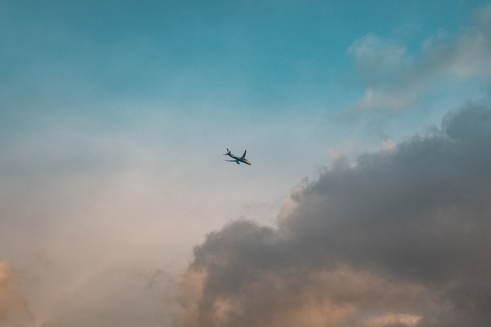 a plane flying in the sky