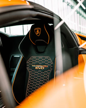 Interior view of the Huracan Yacht 35s showcasing custom upholstery and elegant design