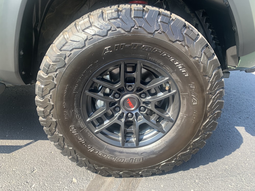 a tire on a vehicle