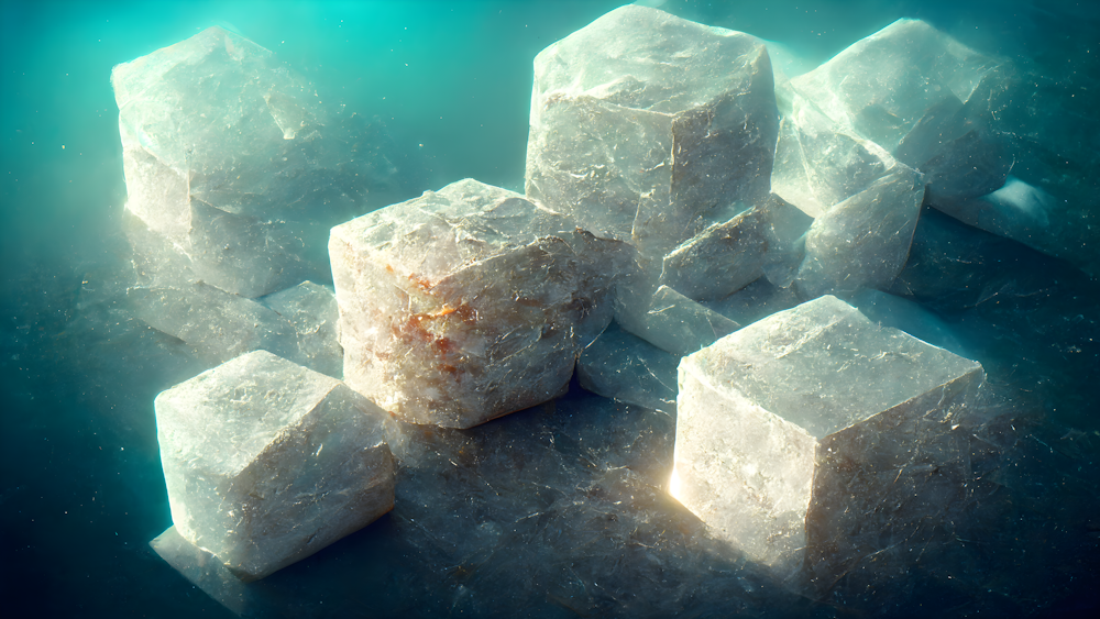 a group of ice cubes