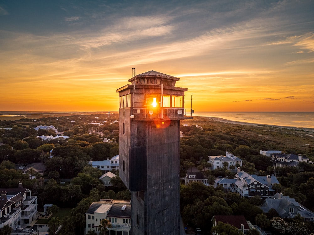 a tower with a light on top