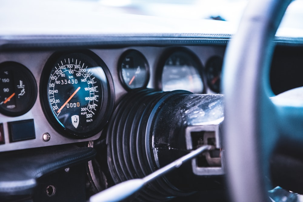 a close up of a car dashboard