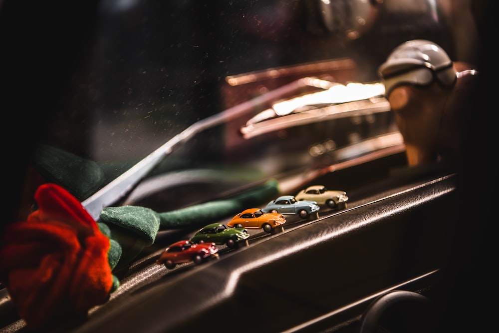 a toy car on a table