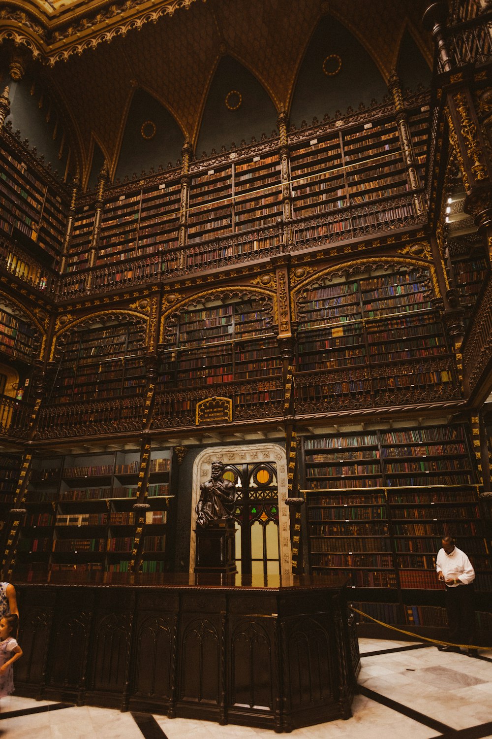 a large library with many books