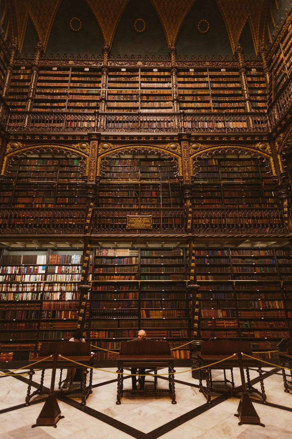 a large library with many books