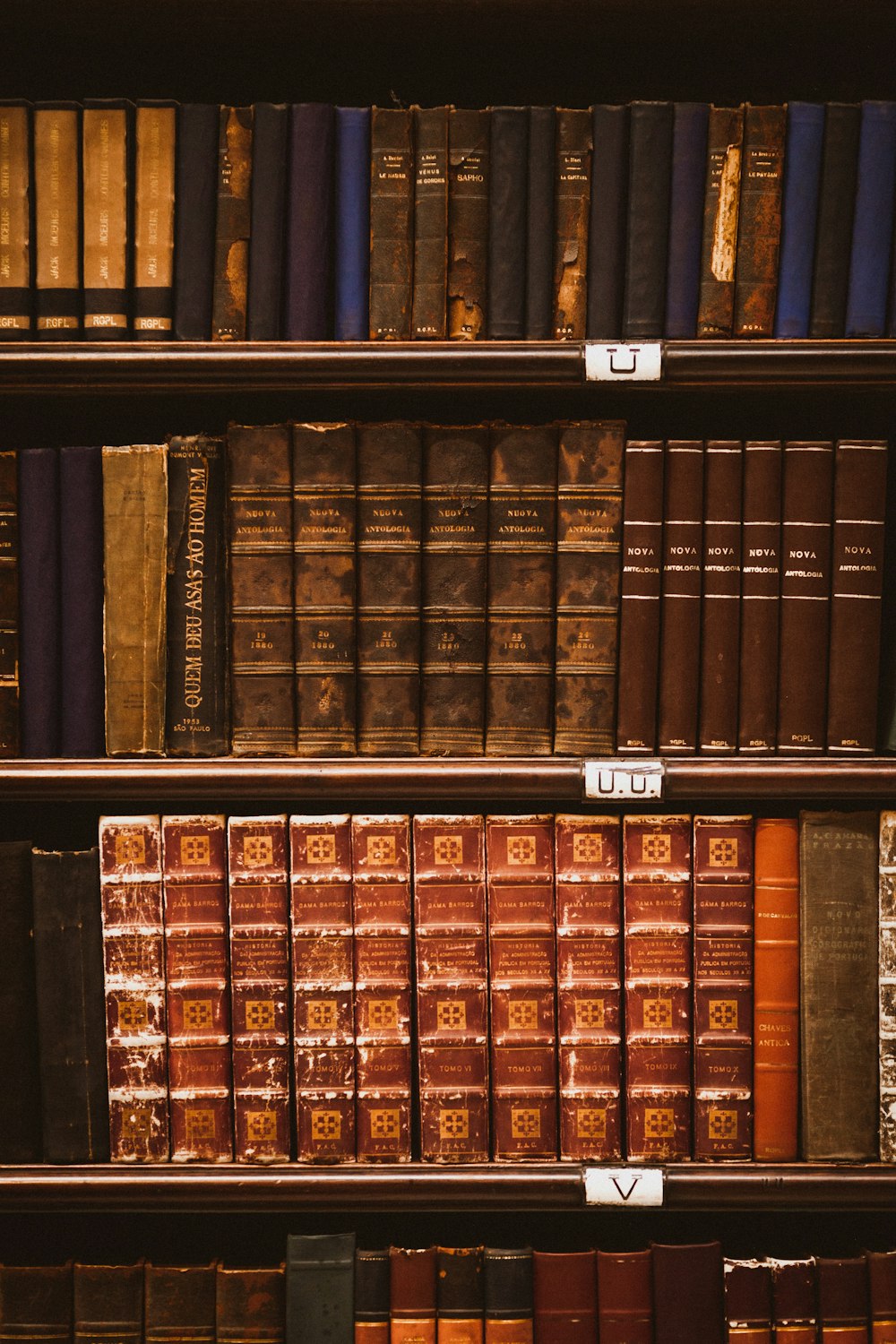 a shelf of books