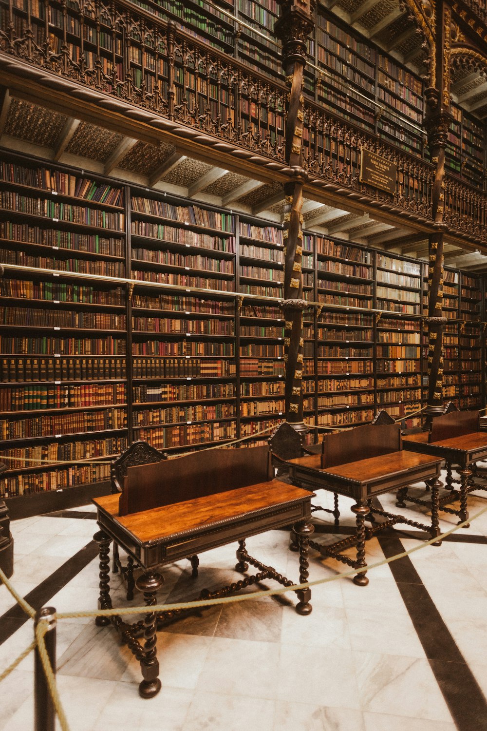 a large library with many books