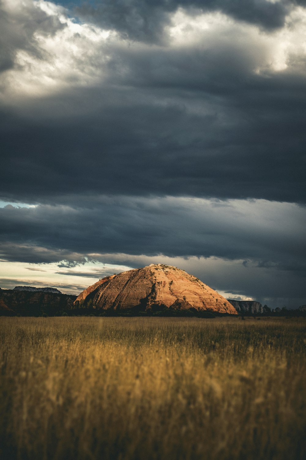 a mountain in the distance