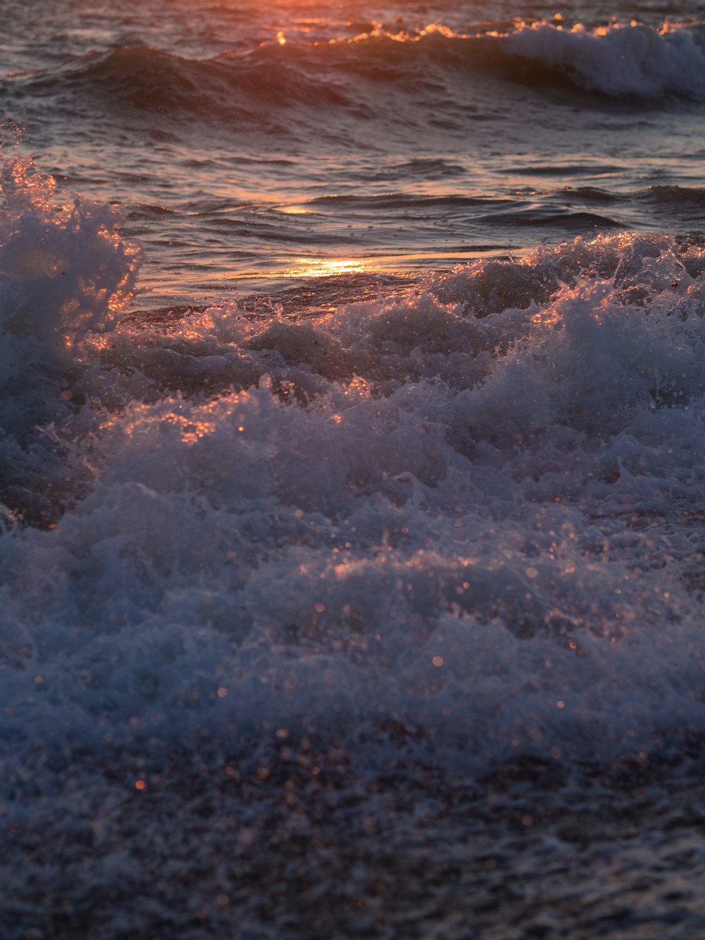 waves crashing on a beach