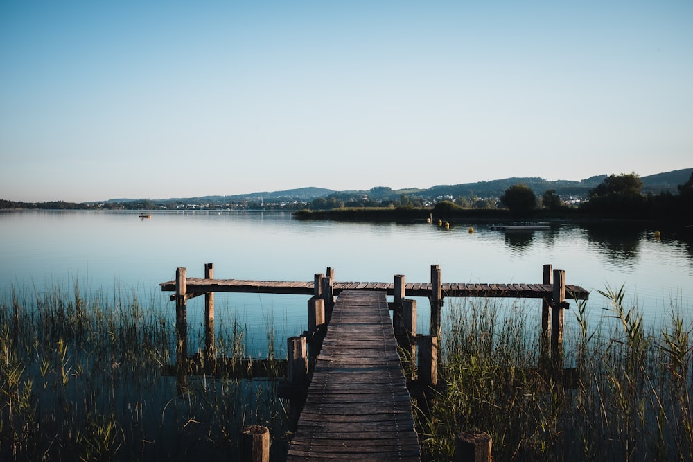 a wooden dock over a body of water