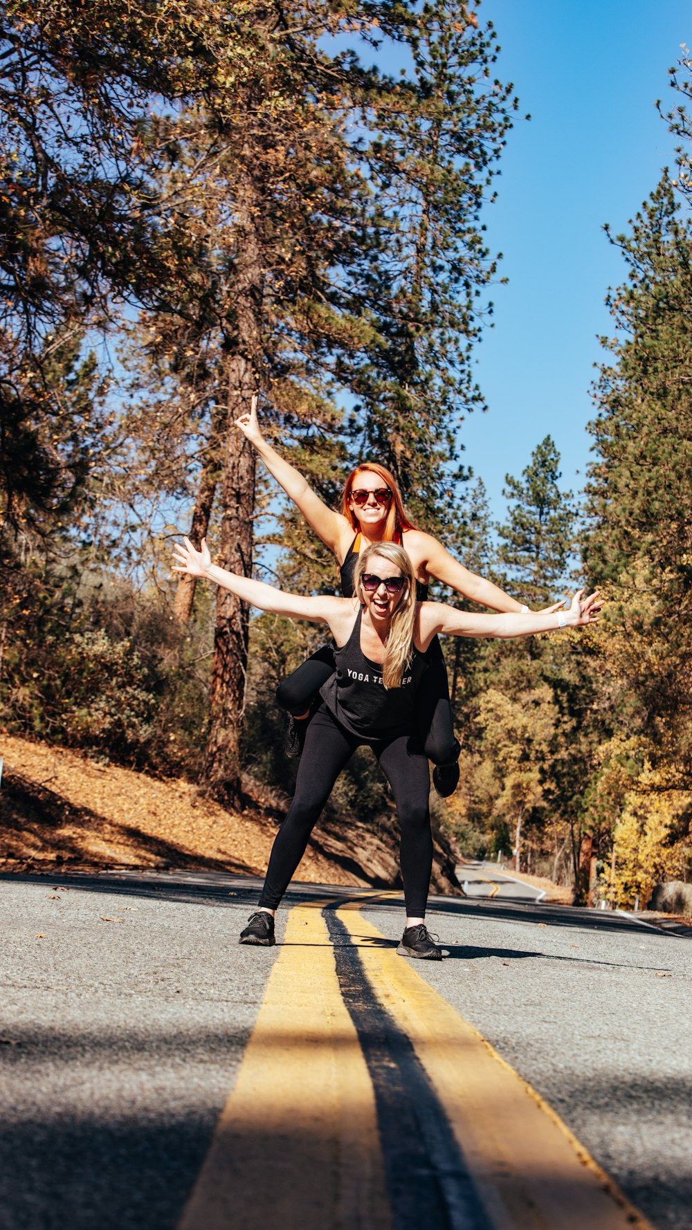 a person posing on a road