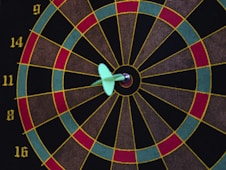 a dart board with darts