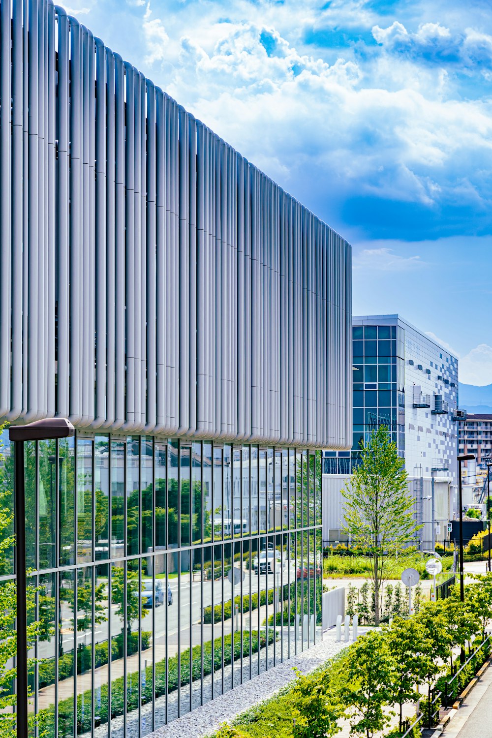 a building with glass walls