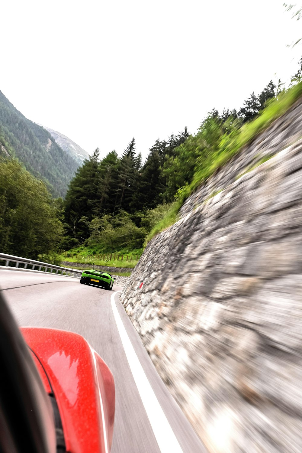 a car driving on a road