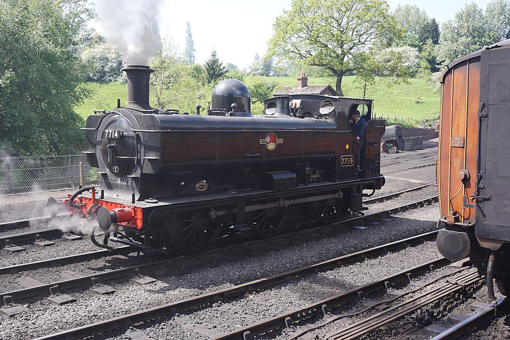 a train on the railway tracks